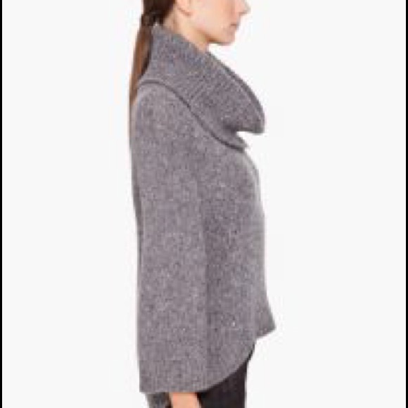 Theory Cowl Neck Cozy Sweater in Gray, P/TP - Picture 5 of 12